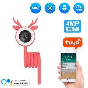 Mini Kamera Tuya Akıllı Yaşam B1 HD Kamera 4MP IP Kamera Kapalı WiFi Gözetim Otomatik İzleme CCTV Güvenlik Bebek Monitörü