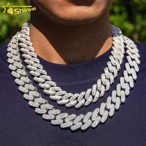 Shining Jewelry Hip Hop Iced Out Miami Gold 20Mm Thick Solid Sier Costom Name Clasp VVS Moissanite Cuban Link Chain