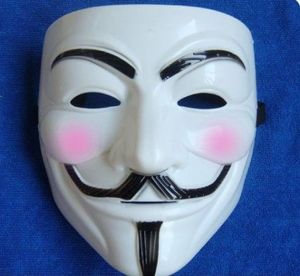 20 Stück V-Maske für Vendetta Anonymous Film Erwachsener Kerl Maske weiße Farbe Halloween Cosplay5390948