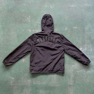 2023男性トラップスタージャケットスポーツウェアがひどくTwindbreaker-black1to1最高品質刺繍文字女性のジッパーサンプロテクション