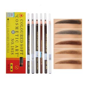 Eyebrow Enhancers 12pcs/box Top quality eyes makeup Eyebrow pencil Waterproof Eyebrow pen black brown gray white wire drawing Eyebrow pencil 231109