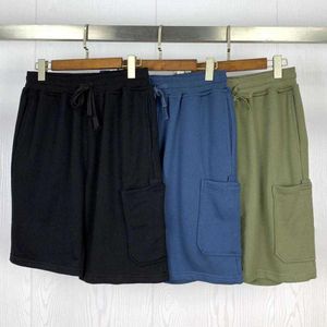 Men Shorts Spodnie Joggers Black Blue Podstawowy klasyczny pojedynczy kieszonkowy krótki bawełniany swobodny aplikacja Spodnie Kamienie Wyspa