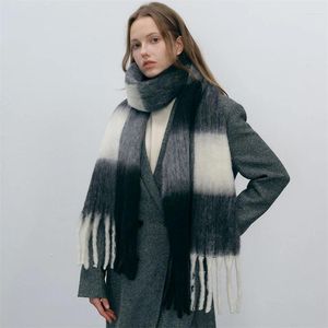Шарфы, модный кашемировый клетчатый шарф, женский зимний утолщенный теплый большой шаль с кисточками из пашмины, мягкое одеяло, бандана, толстый глушитель