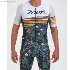 Tracki męskie Zootekoi Summer Triathlon Cycling Mężczyźni Krótkie rajstopy Ropa Ropa Ciclismo Wysokiej jakości rower biegowy Bodysuit T231109