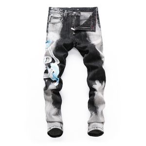 Pp pleinxplein jeans masculino design original cor cinza preto top reto alongamento magro jeans jeans calça casual 376