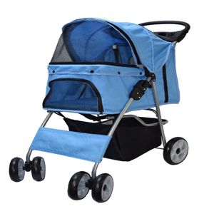 4 Four Wheel Pet Stroller Cat Dog Foldable Carrier Strolling Cart5561190