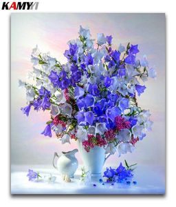 Full Square Diamond Embroidery Cross Stitch Flowers DIY 3D Diamond Målning Vase Full Round Mosaic Small Lily5922857