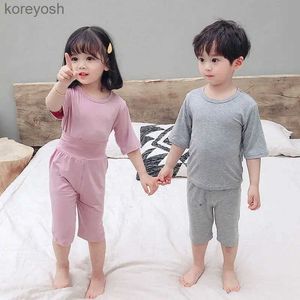 Pijamalar Bahar Yaz Bebek Kız Giysileri Pijama Setleri Boy Pijamalar Çocuklar Homewear Modal Nightwear Çocuk İç Mekan Giyim Pijamas Suit231109