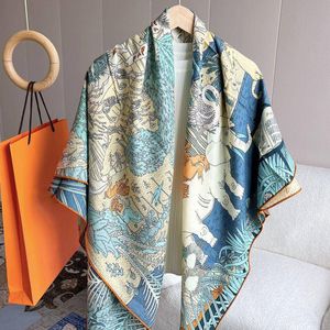 Ankomst Autumn Spring Classic Design 140*140 cm Animal 70% Cashmere 30% Silk Scarf Wrap for Women Lady Girl