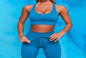 Stroje jogi projektant wysokiej jakości mody kobiet trening fitness Sport Sport Zipper Bra Pants Suit Runnical Stripe Ćwiczenie 5605605