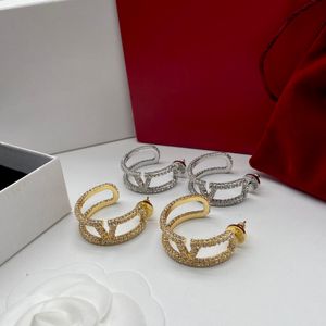 تصميم العلامة التجارية الفاخرة 14K ذهبية نصف جولة Zircon Party أقراط