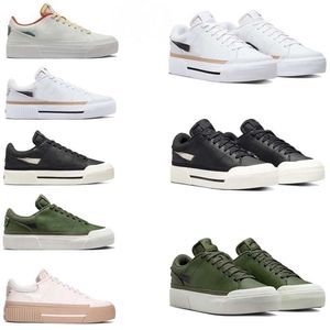 Tillbaka till School Court Legacy SLP WMNS Top Quality Lift Student Shoes Series Low Top Classic All Match Leisure Sports Men Platform Women Small White Shoes Big Size 12