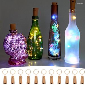 Strings 2pcs Bar LED Wine Bottle Cork String Lights Holiday Wedding Decoration Garland Fairy Christmas Copper Wire