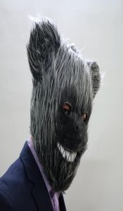 Новая латексная маска с полной головой животного, страшный убийца, маска плюшевого мишки, маска для лица, косплей, животное, черный медведь, праздничные украшения для Хэллоуина Co9929204