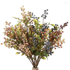 Decorative Flowers Simulated Olive Fruit Berry Bean Branch Christmas Wedding Home Lobby Decoration Living Room Vase Flower Table Top