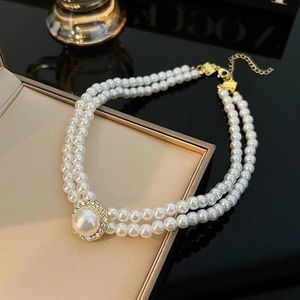 Chokers Women Elegant Imitation Pearl Clavicle Chain Collares Ladies Short Pendant Necklaces Choker Party Accessories Wedding Jewelry 231109