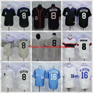 Baseballtröjor Mens 8 Bo Jackson Vintage 1993 Black Cream Mesh Stitched Shirts