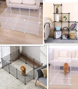 Hundstaket husdjur playpen diy djur kattkrat grotta multifunktionell sovande som spelar kennel kaniner guinea gris bur lj2012016290503