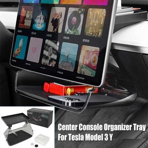 Car Organizer Car Center Console Storage Glove Box Organizer For Tesla Model 3 Model Y Accessories 2021 2022 2023 Behind Screen Tray Dashboard Q231109