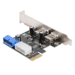 Freeshipping Desktop PCI-E to USB 30 Expansion Card With Interface USB 30 Dual Ports 20-pin Front Connector For Windows XP/Vista/7/8/ Bqpa