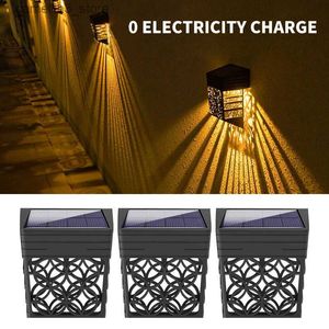 Solar Wall Lights LED Outdoor Solar Light Outdoor Wodobodnik inteligentnego światła kontrola dekorativ lampa ścienna ogrodzenie ogrodowe dekoracje krajobrazowe Dekoracja Q231109