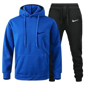 Felpa con cappuccio blu e nera Felpa con cappuccio da baseball Maglia con cappuccio da campagna Pantaloni sportivi Giacche in pile tecnico Pantaloni in cotone spaziale Fondo spesso Pantaloni da jogging Felpa in maglione