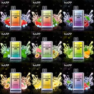 Happ Crystal Box 6000 Puflar Tek Kullanımlık Vape Bar Elektronik Sigara 1500mAh Pil Kapasitesi 6K Puflar Einwweg Vapes Kalem Vapers Yerel Depo