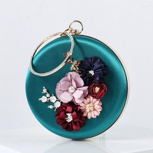 Evening Bags Green Clutch Round Designer Bag Luxury Handbags For Wedding Applique Circle Shoulder Purse Women Brand Crossbody 2023