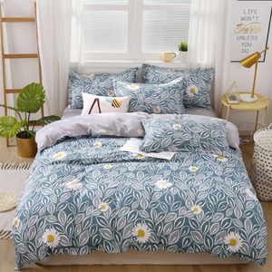 Наборы постельных принадлежностей Chrysanthemum set ab боковая серая светло -голубая фоновая одежда для одежды 240x220 см. Кровать Super King Высокое качество высокого качества