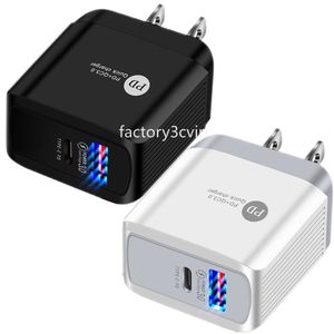 25W 18W 20W PD Typ C-laddare Adapter QC3.0 3A USB-C Snabb EU US Wall Chargers för iPhone 12 11 13 14 15 Samsung Xiaomi F1