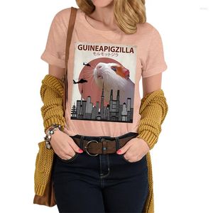 Kadın Tişörtleri Kawaii Gine Domuz Baskı Gömlek Kadınlar için Kpop T-Shirts Ladies T-Shirt Unisex Hip Hop Üstleri Harajuku Giyim Retro Grafik