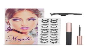 10 paia di ciglia finte 2 pezzi di eyeliner magnetico con pinzette kit di eyeliner e ciglia magnetici aggiornati5840281