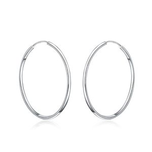 Hoop Earrings & Huggie Silver Ladies Fashion Jewelry Beautiful Big Circle Ring 50mm 60MM WholesaleHoop