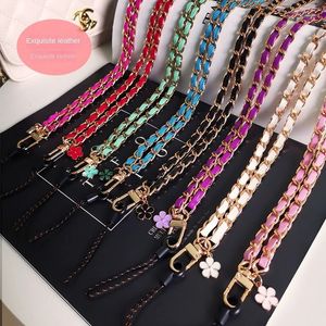 Phone Straps Mobile phone with wrist strap anti loss strap neck strap camera USB holder neck strap wreath design detachable key bottle 231109