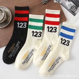 Herrensocken Tidal Socks Rrr123 High Street White Medium Tube Ins Trendy Brand Sports Striped CottonYGJS