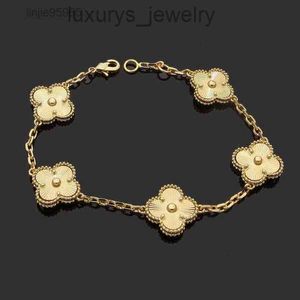 Designer Armbands Van Clover Armband Link Chain Armband Cleef Clover Womens Fashion 18K Gold Armets smycken 2023 12222
