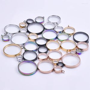 Naszyjniki wiszące 10pcs/partia wewnętrzny rozmiar 10-40 mm okrągły szklany szklany meta do obrazu DIY Living Medallion Holder Women Jewelry