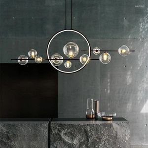 Pendant Lamps Post-modern Restaurant Glass Strip Bubble Lamp Magic Beans Nordic Creative Personality B&B Bedroom Bar Chandelier