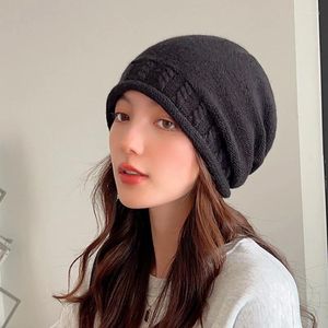 Beralar Moda Unisex Örme Bul Beanie Şapka Kadınlar Erkekler Büyük Boy Kış Sıcak Kayak Eğik Kapak Kafa Beanes Yün