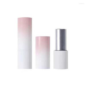 Bottiglie di stoccaggio Contenitore vuoto per rossetto Rotondo sfumato magnetico Rosa 12,1 mm Tubo per labbra Strumento per trucco fatto in casa Imballaggio 10/30 pezzi