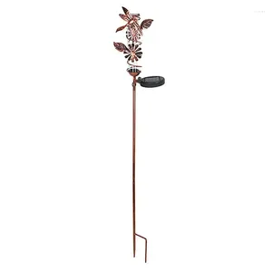 Garden Decorations Rain Gauge Outdoor Wrought Iron Meter Butterfly Dragonfly With Light Control Sensor Lamp For