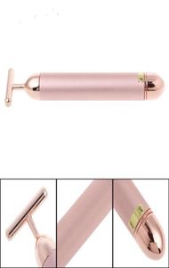 DHL 24K Beauty Bar Facelift Stick Giada Massaggiatore facciale Rullo facciale Strumento di vibrazione Cura della pelle Bastoncini per massaggio colore rosa air111579496