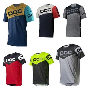 Cycling Shirts Tops summer short sleeve cycling shirt men's poc jersey bicycle team downhill t shirt mx dh camiseta enduro road bike jersey 231109