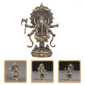 Tuindecoratie Ganesha Sculptuur Standbeeld Beeldje Retro Decor Brons Desktop Messing Decoratie Ambachten Thuis