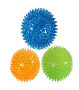 Pies Spiky Ball Toys Squeaky Chew Balls z ultra sprężystą trwałą TPR Rubber Dog Toys Ball Ball na szczeniaki Zabawki i Pet Clea4331063