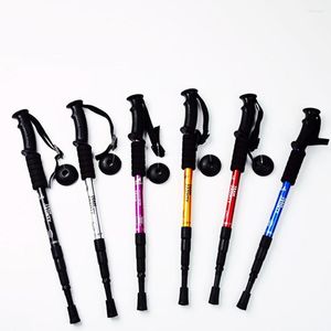 Trekking Poles Stick 2023 Outdoor Travel 4-sektion Aluminiumlegering Rätt handtag Högintensiv vandringsklättring Cane Old Man Crutches