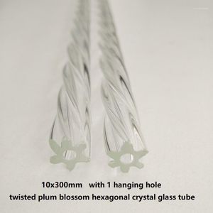 Chandelier Crystal 10pcs/lot 10 300MM Clear Twisted Plum Blossom Hexagonal Glass Tube Prism DIY Home Curtain Accessories