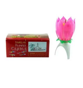 Lotus muzyka świeca lotos śpiew urodzinowe ciasto muzyka Flash Flower Candles Akcesoria dekoracje domowe C453