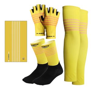 Cycling Gloves Cycling Gloves Socks Set Riding Outdoor Headband Cycling Socks Summer Sun Protection Arm Sleeve Half Finger Gloves 231109