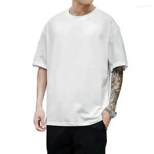 Men's T-skjortor Summer Basic Shirt Casual Solid SHORT SLEEVE CLASSICAL O NECK TEE MEN MEN KVINNA MODE BOLLOGA LOOK HIP-HOP TOP TEES 5XL